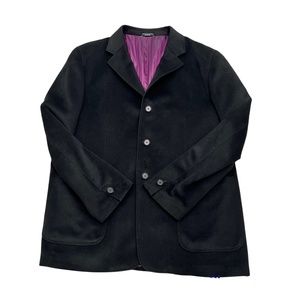 REPORT COLLECTION 3 BUTTON VELOUR BLACK BLAZER